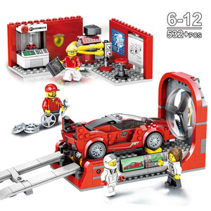 Roadster Racing Car Speed Champions Car Building Blocks Compatible Legos Technic City Figures Enlighten Bricks Toys For Children