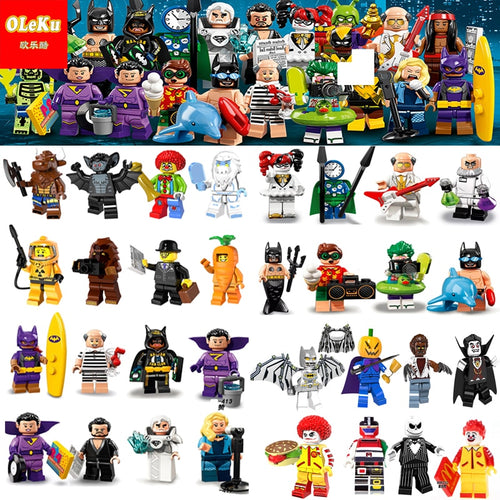 LEGO Unicorn 18 Harley Quinn Mermaid Batman Hugo Strange Robin Clock King Joker Building Blocks Bricks