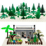 LEGO City Military Accessories Building Blocks MOC Weapon DIY Green Bush Flower Grass Tree Plants Toys Friends