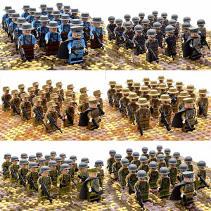 LEGO 21PCs/set WW2 Army Military Building Blocks German France Italy Japan Britain China Small Soldier Officer Weapons