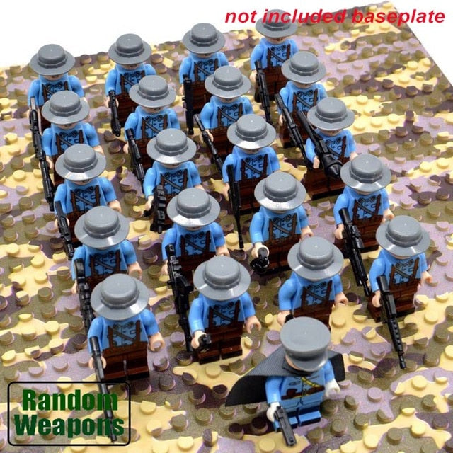 LEGO 21PCs/set WW2 Army Military Building Blocks German France Italy Japan Britain China Small Soldier Officer Weapons