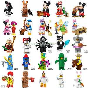 LEGO Cartoon Mickey Mouse Donald Duck Clown Girl Movies Action Figure