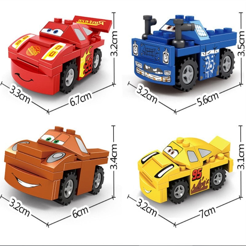 Color Random 8 Style Racing Car Compatibie Legoings Building Blocks Toy Kit DIY