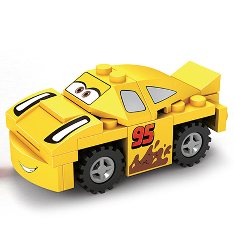 Color Random 8 Style Racing Car Compatibie Legoings Building Blocks Toy Kit DIY