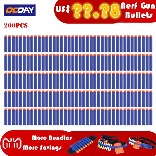 50/100/200 Pcs Lightweight EVA Bullet Darts Soft Gun Air Gun Bullets Darts For NERF N-Strike Series Blasters Kid For Toy Gun