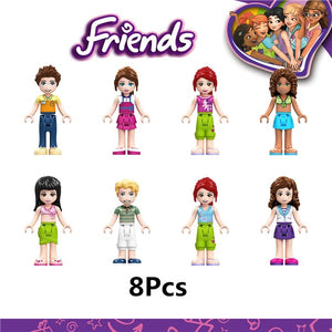 LEGO 8Pcs Fairy Tale Princess Girl Model Building Doll Figures Bricks Blocks Kid Friends Children Toys