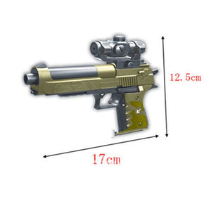 DIY Building Blocks Toy Gun Beretta and Gunsight Assembly Toy Puzzle Model Can Fire Bullets