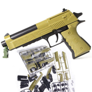 DIY Building Blocks Toy Gun Beretta and Gunsight Assembly Toy Puzzle Model Can Fire Bullets