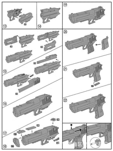 DIY Building Blocks Toy Gun Beretta and Gunsight Assembly Toy Puzzle Model Can Fire Bullets