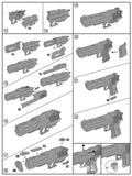 DIY Building Blocks Toy Gun Beretta and Gunsight Assembly Toy Puzzle Model Can Fire Bullets