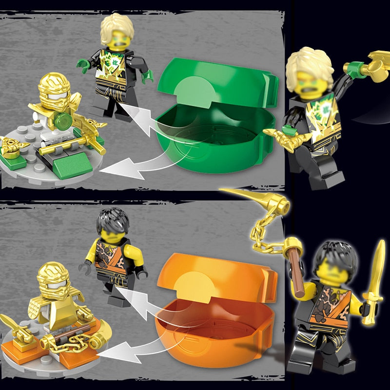 LEGO Ninjago Blocks Jay Nya Cole Lloyd Zane Pythor Master