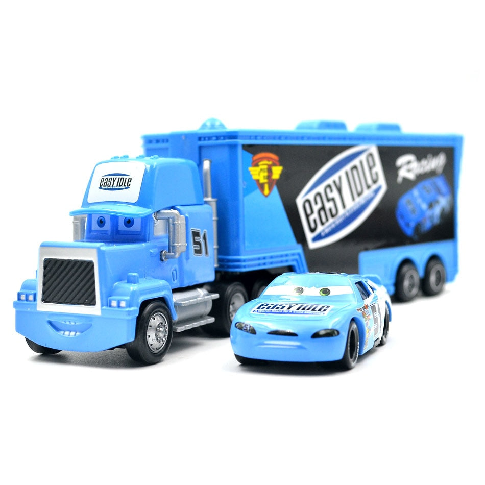 Disney Pixar Cars 2 3 Car Toys 2Pcs/Set McQueen Mack Uncle Jimmy The King Jackson Storm 1:55 Diecast Metal Alloy Model Toys Boys