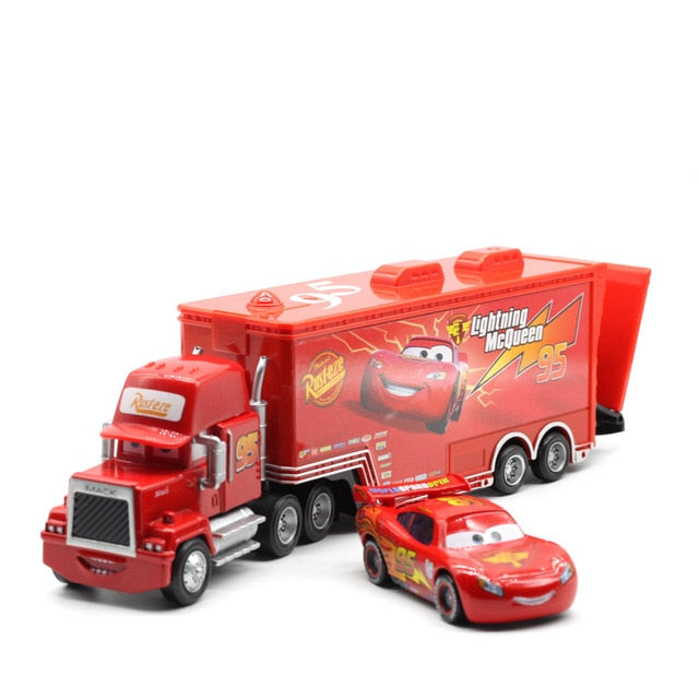 Disney Pixar Cars 2 3 Car Toys 2Pcs/Set McQueen Mack Uncle Jimmy The King Jackson Storm 1:55 Diecast Metal Alloy Model Toys Boys