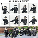 LEGO Military Series Soldier Action Figures With Guns Weapons Ww2  SWAT Armed Forces Building Blocks World War