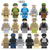 LEGO Military Series Soldier Action Figures With Guns Weapons Ww2  SWAT Armed Forces Building Blocks World War