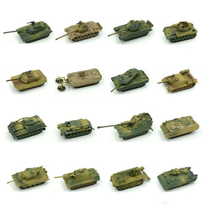 1:72 4D Plastic Assemble Tank Kits World War II Model Puzzle Assembling Military Sand Table Toys