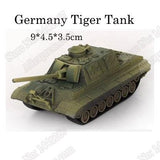 1:72 4D Plastic Assemble Tank Kits World War II Model Puzzle Assembling Military Sand Table Toys