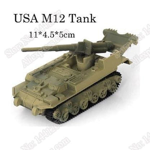 1:72 4D Plastic Assemble Tank Kits World War II Model Puzzle Assembling Military Sand Table Toys