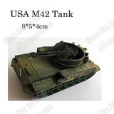 1:72 4D Plastic Assemble Tank Kits World War II Model Puzzle Assembling Military Sand Table Toys