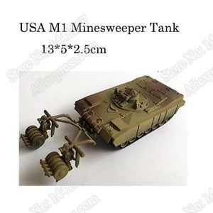 1:72 4D Plastic Assemble Tank Kits World War II Model Puzzle Assembling Military Sand Table Toys