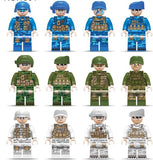 LEGO 12pcs/lot Model building block Military City Worker action figures toys set baby educational learning toys