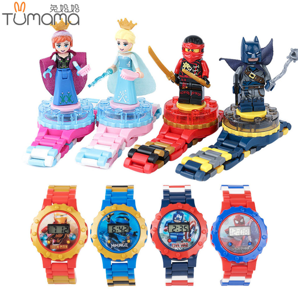 LEGO Super Hero Watch Building blocks Ninjagoed Marveling Avengers Figures Bricks Toys