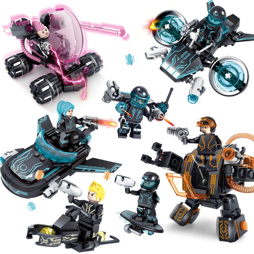 LEGO 4sets/lot Police City War X-Agents Armor Car Model Mech Robot