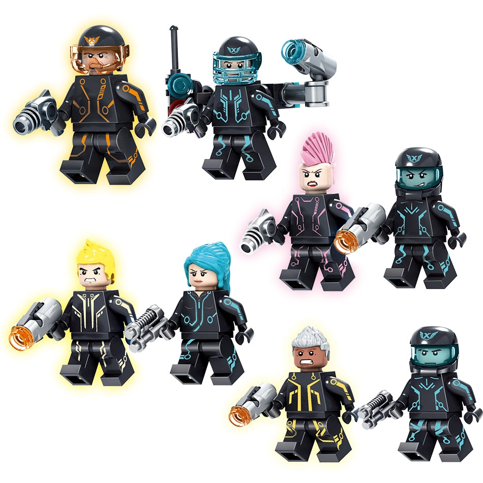 LEGO 4sets/lot Police City War X-Agents Armor Car Model Mech Robot