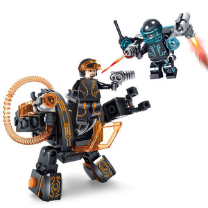 LEGO 4sets/lot Police City War X-Agents Armor Car Model Mech Robot