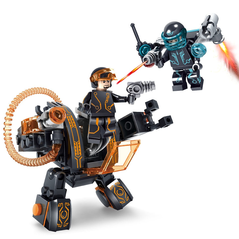 LEGO 4sets/lot Police City War X-Agents Armor Car Model Mech Robot