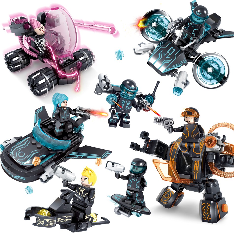LEGO 4sets/lot Police City War X-Agents Armor Car Model Mech Robot