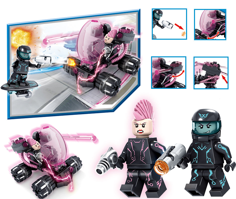 LEGO 4sets/lot Police City War X-Agents Armor Car Model Mech Robot