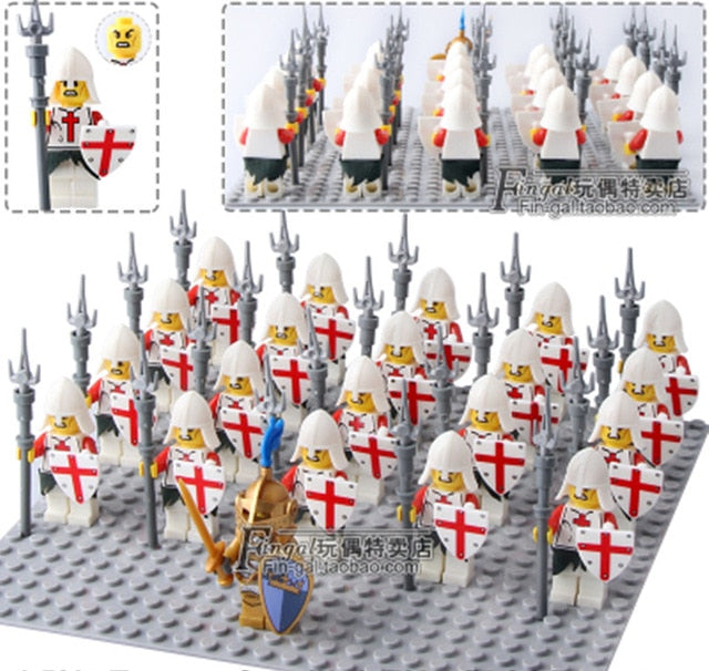 LEGO 21pcs/lot Crusader Rome Commander Soldiers Medieval Knights Army Group toys figure c