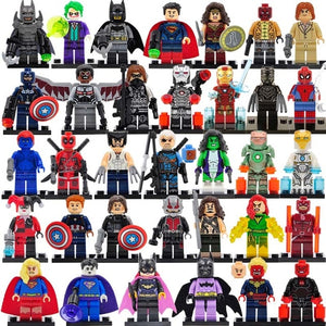 34pcs/lot Super Heroes Figure Set 200+ DC Superman Avengers Justice League X-men Building Blocks Set Batman Thor Toys