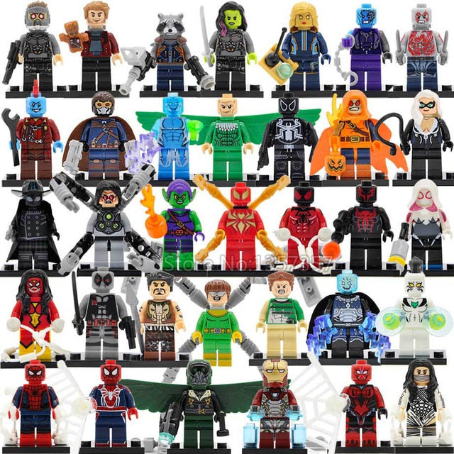 34pcs/lot Super Heroes Figure Set 200+ DC Superman Avengers Justice League X-men Building Blocks Set Batman Thor Toys