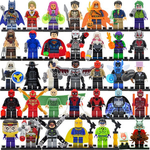 34pcs/lot Super Heroes Figure Set 200+ DC Superman Avengers Justice League X-men Building Blocks Set Batman Thor Toys