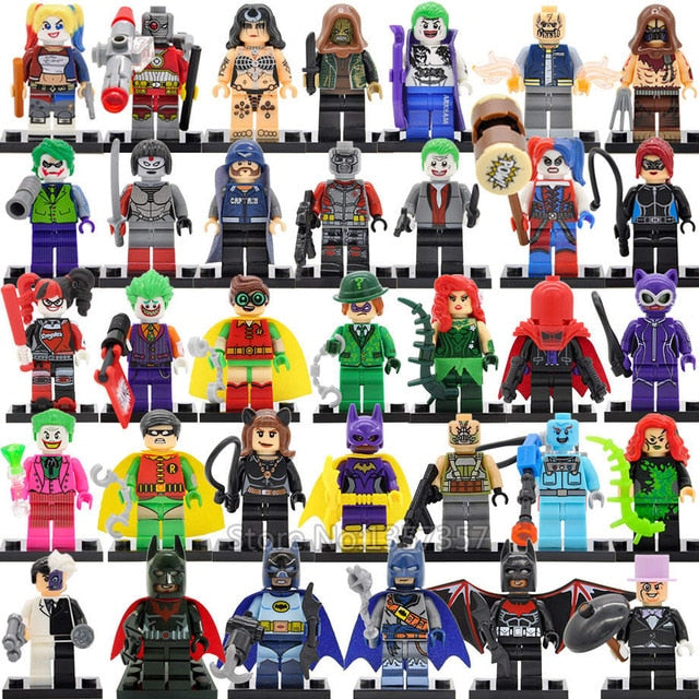 34pcs/lot Super Heroes Figure Set 200+ DC Superman Avengers Justice League X-men Building Blocks Set Batman Thor Toys