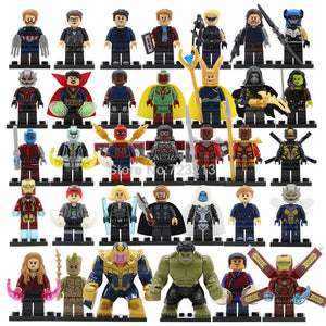 34pcs/lot Super Heroes Figure Set 200+ DC Superman Avengers Justice League X-men Building Blocks Set Batman Thor Toys