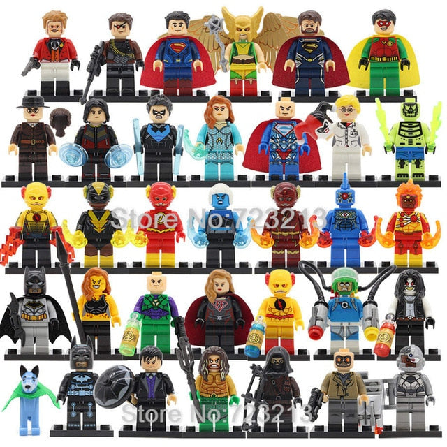 34pcs/lot Super Heroes Figure Set 200+ DC Superman Avengers Justice League X-men Building Blocks Set Batman Thor Toys