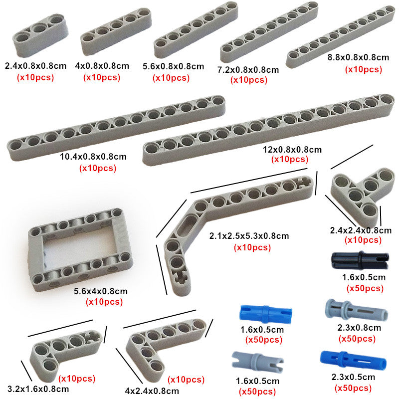 LEGO Technic Parts Liftarm Beam Connectors  Technics  Accessories Bulk 370pcs/lot