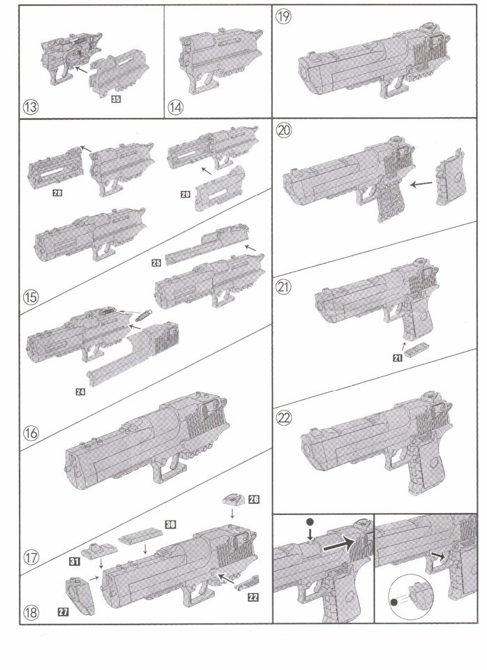 DIY Building Blocks Airsoft Air Toy Gun Beretta Gunsight Assembly Desert Eagle Puzzle Model Toy Can Fire Bullets Gun