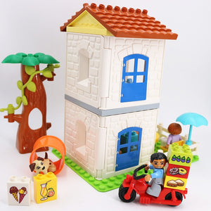 Second Floor House Delivery man Furniture Toys Blocks Building DIY Creative Bricks Baby Toys Educational