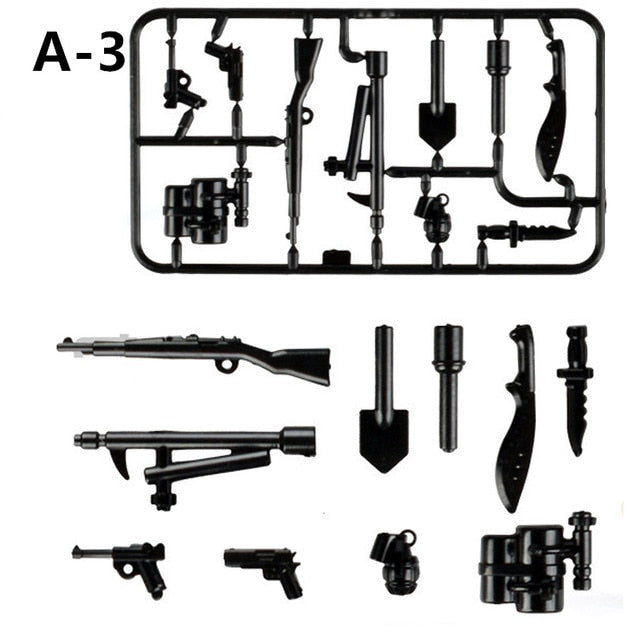 LEGO Weapon Pack MOC Guns Military Swat Team Building Blocks City Policed Soldiers WW2