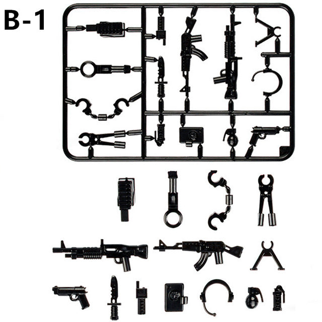 LEGO Weapon Pack MOC Guns Military Swat Team Building Blocks City Policed Soldiers WW2