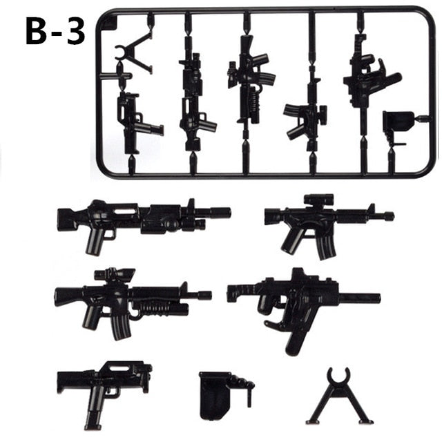 LEGO Weapon Pack MOC Guns Military Swat Team Building Blocks City Policed Soldiers WW2