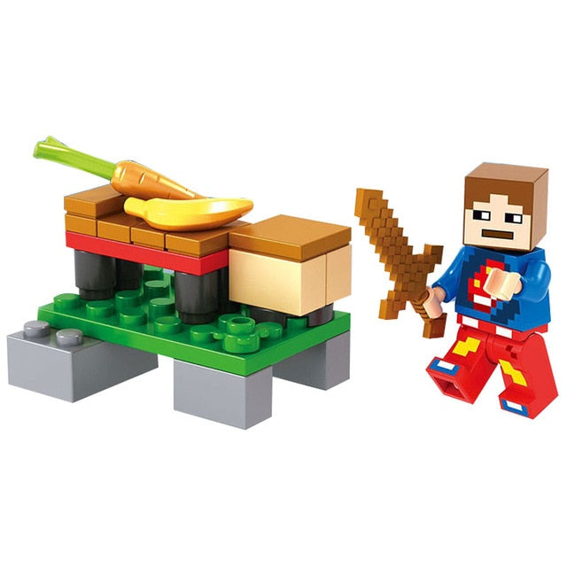 Minecraft My World Steve Alex Reuben Zombie Action Figures Building Blocks Educational Toys For Kids Minecrafts