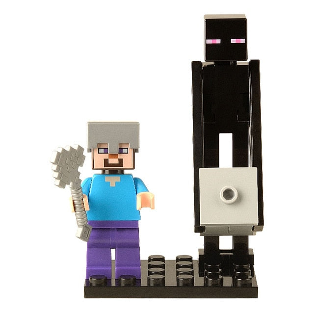 Minecraft My World Steve Alex Reuben Zombie Action Figures Building Blocks Educational Toys For Kids Minecrafts