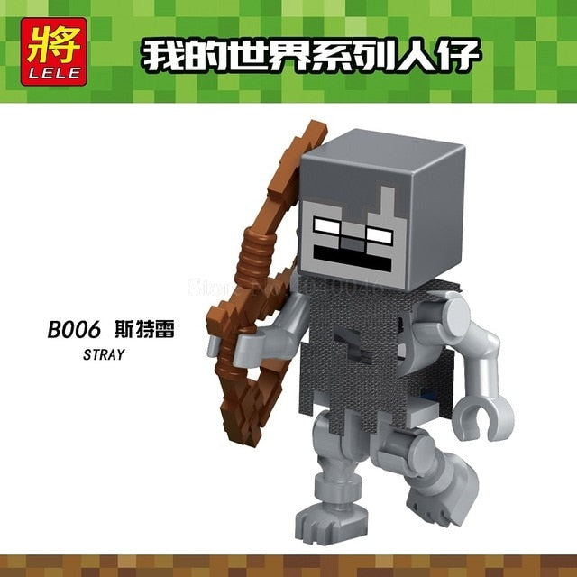 Minecraft My World Steve Alex Reuben Zombie Action Figures Building Blocks Educational Toys For Kids Minecrafts