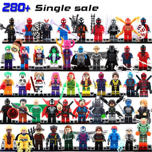 LEGO 280+Single Sale  DC Super heroes  Avengers Batman Joker Harley Quinn X men Building Block