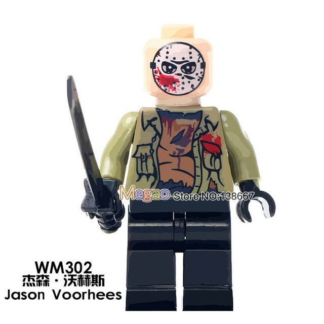 LEGO Horror Figure Halloween Zombie Freddy jason voorhees Texas Chainsaw Horror Jack Skellington pinhead building block toys